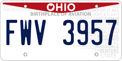 OH license plate FWV3957