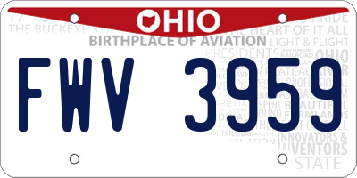 OH license plate FWV3959