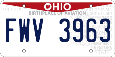 OH license plate FWV3963