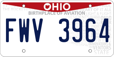 OH license plate FWV3964