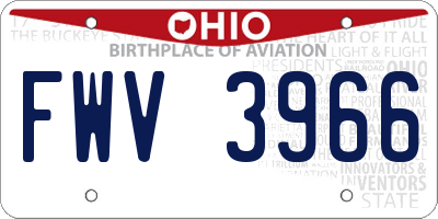 OH license plate FWV3966