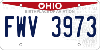 OH license plate FWV3973