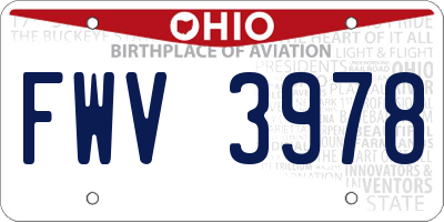 OH license plate FWV3978