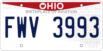 OH license plate FWV3993