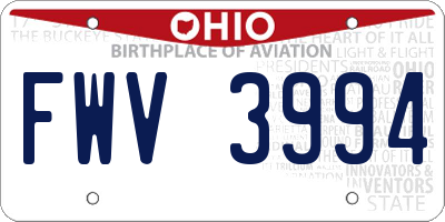 OH license plate FWV3994