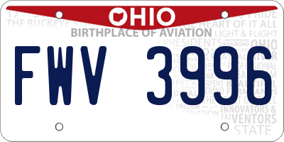 OH license plate FWV3996