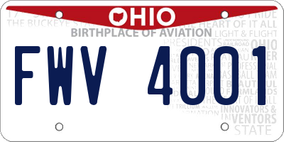 OH license plate FWV4001