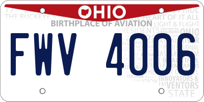 OH license plate FWV4006