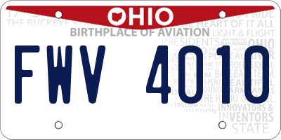 OH license plate FWV4010