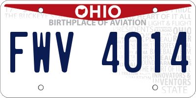 OH license plate FWV4014