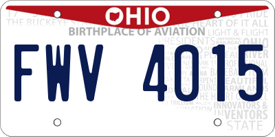 OH license plate FWV4015