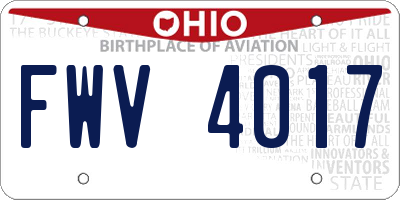 OH license plate FWV4017