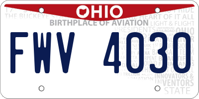 OH license plate FWV4030