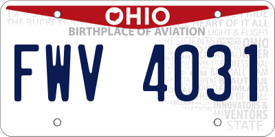 OH license plate FWV4031