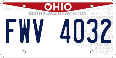 OH license plate FWV4032