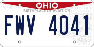 OH license plate FWV4041
