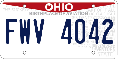 OH license plate FWV4042
