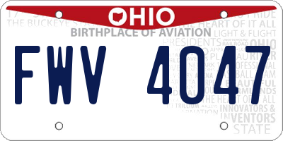 OH license plate FWV4047