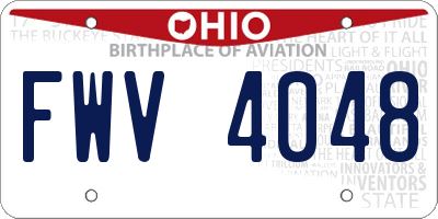 OH license plate FWV4048