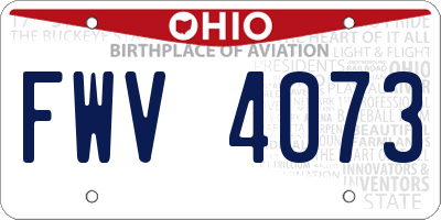 OH license plate FWV4073