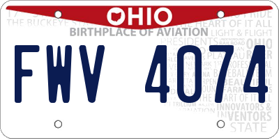 OH license plate FWV4074
