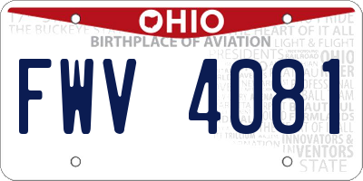 OH license plate FWV4081