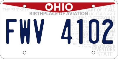 OH license plate FWV4102