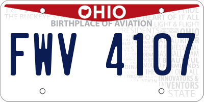 OH license plate FWV4107