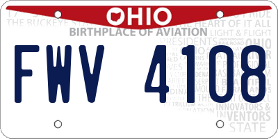 OH license plate FWV4108