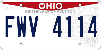 OH license plate FWV4114