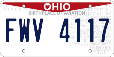 OH license plate FWV4117