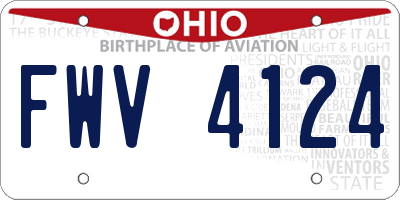 OH license plate FWV4124