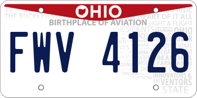 OH license plate FWV4126