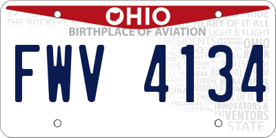 OH license plate FWV4134