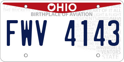 OH license plate FWV4143