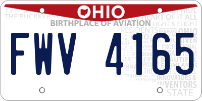OH license plate FWV4165