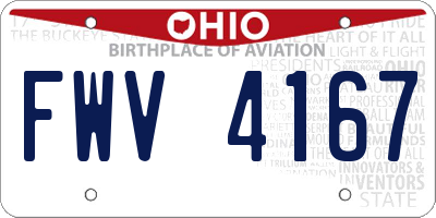 OH license plate FWV4167