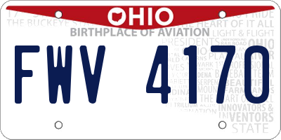 OH license plate FWV4170