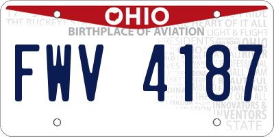 OH license plate FWV4187