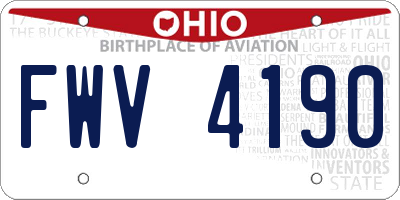 OH license plate FWV4190