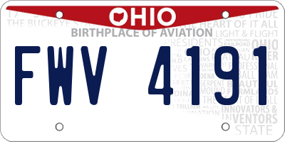 OH license plate FWV4191