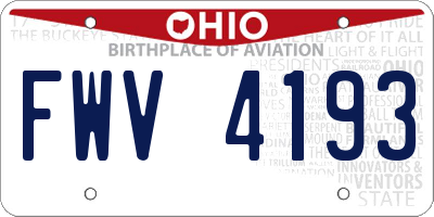 OH license plate FWV4193