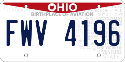 OH license plate FWV4196