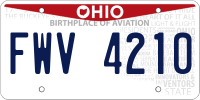 OH license plate FWV4210