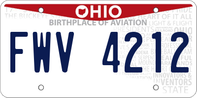 OH license plate FWV4212