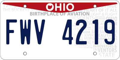 OH license plate FWV4219