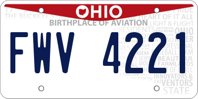 OH license plate FWV4221