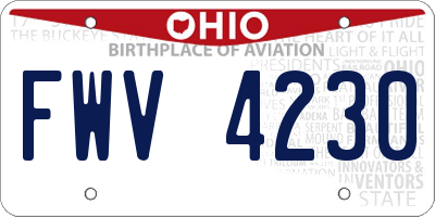 OH license plate FWV4230
