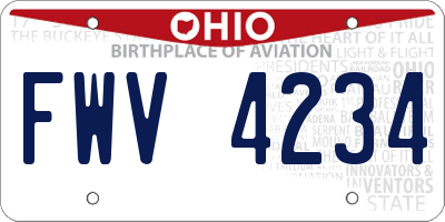 OH license plate FWV4234
