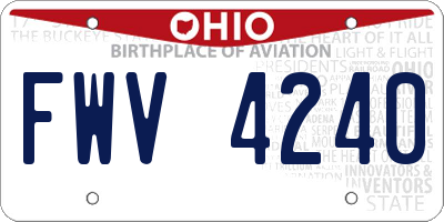 OH license plate FWV4240